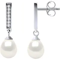 Diadema Ohrringe Hängeohrringe Süßwasserperlen 6-7mm Weiß Birnen Schmuck 925