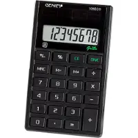 Genie 105 ECO, Tasche, Einfacher Taschenrechner, 8 Ziffern, Solar, Schwarz