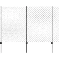vidaXL Maschendrahtzaun mit Pfosten 10 x 1,5 m PVC-beschichteter Stahl