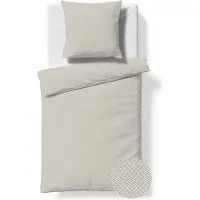Fleuresse gewebte Edelflanell Bettwäsche Lech Turnhout 155x220 cm + 80x80 cm beige
