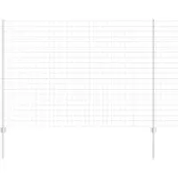 vidaXL Euro-Zaun mit Pfosten 10 x 1,6 m Verzinkter Stahl Silber Netz