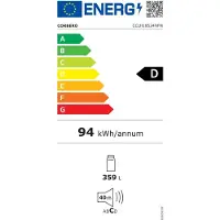 Corbero Cclh18524nfw Eintüriger Kühlschrank