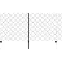 vidaXL Maschendrahtzaun mit Pfosten 10 x 1,2 m PVC-beschichteter Stahl