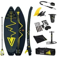 Yellowv Stand Up Paddle Board - SUP BOARD aufblasbar (9,5 Fuß / 287 cm) Heartbeat "YOSEMITE" Wildwasser / Fluss