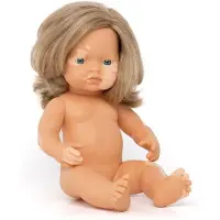 Miniland Kaukasisches Dunkelblondes Mädchen Mit Vitiligo Babypuppe 38 Cm Mehrfarbig Mehrfarbig One Size