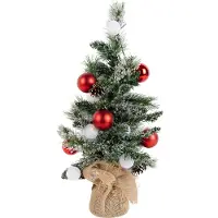 Black Box Weihnachtsbaum weiß mit Rot 60cm inkl. LED mit Timer - Jack