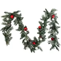 Luca Lighting Weihnachtsguirlande Weiß mit Rot 270 cm inkl. LED mit Timer - Jack