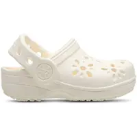 Crocs Sandale Kleinkind Classic Floral Cut Out Clog Chalk-Schuhgröße 19 - 20