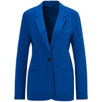 Goldner Kurzgröße: Damenblazer mit Reverskragen und Paspeltaschen in royalblau | Gr.: 21