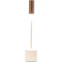 Zafferano - Carolina LED-Tischlampe mit wiederaufladbarer, dimmbarer Touch-Funktion - Poliertes Elfenbein und gebürstete Bronze