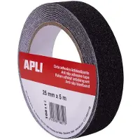 APLI Strapazierfähiges PVC-Anti-Rutsch-Band 25mm x 5m Schwarz