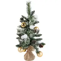 Luca Lighting Weihnachtsbaum Weiß mit Gold 60cm inkl. LED mit Timer - Jack