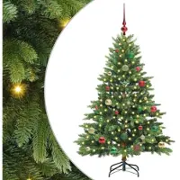 vidaXL Künstlicher Weihnachtsbaum mit 150 LEDs Grün 150 cm PE und PVC