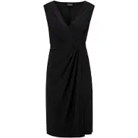 Goldner Kurzgröße: Cocktailkleid mit Raffungen in schwarz | Gr.: 20