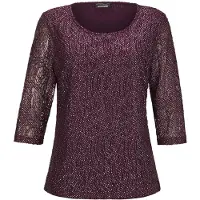 Goldner Elegantes Blusenshirt mit Glanzeffekt in beere | Gr.: 42