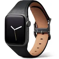 Bellroy Classic Leder Armband für Apple Watch, Schwarz, 40mm, 41mm, 38mm, 42mm (Series 10/11), TCWA-BLK-136