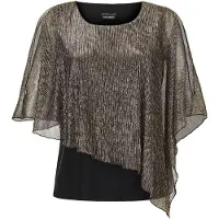 Goldner Jerseyshirt mit Glanzakzenten in schwarz / metallic / gemustert | Gr.: 52