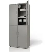 Juskys Aktenschrank aus Metall - Hellgrau