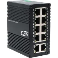 EXSYS Switch Mini Industrie 10xGigabit PoE+ 12-48VDC - Switch - 1 Gbps
