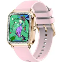 Avizar , Smartwatch Maria aus Edelstahl mit Anruf‑ und Gesundheits‑Tracker, Rosa