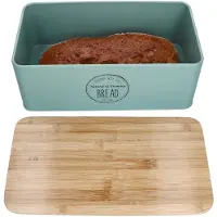 MamboCat Brotbox Fresh 33,2x18,5x15,4cm Metall-Brotkasten mint Brötchen Vorratsdose