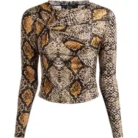 Faina Damen Bluse in Schlange Kamel | Gr.: S