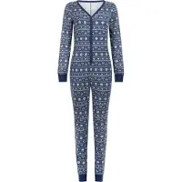 Hunkemoller Onesie Jersey Fairisle Blau