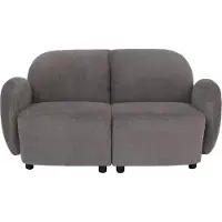 Mendler Wohnzimmer-Set MCW-P33, 2er-Sofa 2x Sessel, Stoff/Textil Chenille (330 g/m²) hellgrau