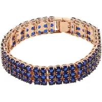 Faina Women Crystal-Studded Bracelet in Rose Gold Navy | Gr.: onesize
