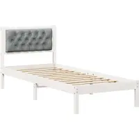 vidaXL Bettrahmen Hellgrau 90 x 200 cm Massives Kiefernholz