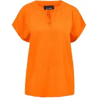 Goldner Kurzgröße: Ärmellose Viskose-Tunika, Uni in orange | Gr.: 24