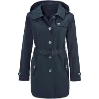 Goldner Kurzmantel im Trenchcoat-Stil in marine | Gr.: 46