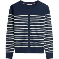 Tommy Hilfiger Jersey Crew Neck Cardigan Dark Night Navy/calico Multi Größe: L | Cardigans Outlet | Damen | Schwarz