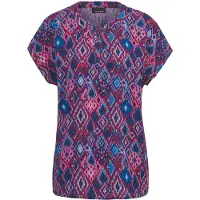 Goldner Schlupfbluse "Bluse mit Tunika Ausschnitt", Damen, Gr. 40, blau (sangria, blau, gemustert), Obermaterial: 100% Viskose CV., Sonstiges, Blusen Schlupfbluse, Tunika-Ausschnitt