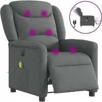 vidaXL Best Möbel Massagesessel Elektrisch Dunkelgrau Stoff - Fernseh- & Relaxsessel Cloris Neu8226040 2parcel