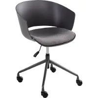 Beliani Bürostuhl Graphitgrau mit Stoffsitz Höhenverstellbar Drehbar Rollen Bequemer Drehstuhl Modernes Design für Büro Home Office