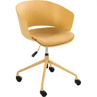 Beliani Bürostuhl Gelb mit Stoffsitz Höhenverstellbar Drehbar Rollen Bequemer Drehstuhl Modernes Design für Büro Home Office