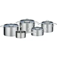 GSW Elegance – 9-teiliges Edelstahl-Kochgeschirrset – Geeignet für alle Herdarten, inklusive Induktion