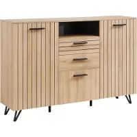 En.casa Sideboard Noppen 100x150x38 cm Eicheoptik