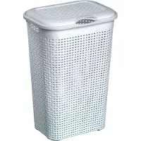 Plast1 Rattan Vasketøjskurv | Hvid |
