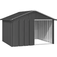 vidaXL Hundehütte Anthrazit 116,5x103x81,5 cm Verzinkter Stahl