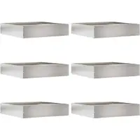 vidaXL Raseneinfassung 6 Stk. 60 x 60 x 13 cm Edelstahl Silber