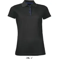 Sol SOLs 01179 | Womens Sports Damen Poloshirt Performer - Farbe: Black - Größe: L