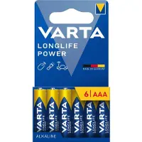 Varta Longlife Power, Einwegbatterie, AAA, Alkali, 1,5 V, 6 Stück(e), Blau, Navy