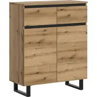 Ebuy24 Kommode Tomasa | Evoke Oak / schwarz
