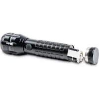 MAUL LED Taschenlampe MAULkronos S, Leistung 3 W, 192 lm, bis 192 m, 3 bis 14 h, 3 Lichtstufen, IPX4, inkl. Batterien, Aluminium, schwarz