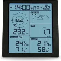 Alecto WS5200 - Professionelle 6 in 1 WLAN-Wetterstation mit App und kabellosem Außensensor, schwarz