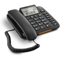 Gigaset DL380, Analoges Telefon, Kabelgebundenes Mobilteil, Freisprecheinrichtung, 99 Eintragungen, Anrufer-Identifikation, Schwarz