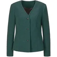 Goldner Langarm Jersey-Blazer, Baumwolle in smaragd | Gr.: 44