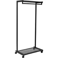 MAUL Garderobenständer MAULbolero, mit Rollen, Hut- & Schuhablage, B 780 x T 460 x H 1660 mm, Metall, schwarz